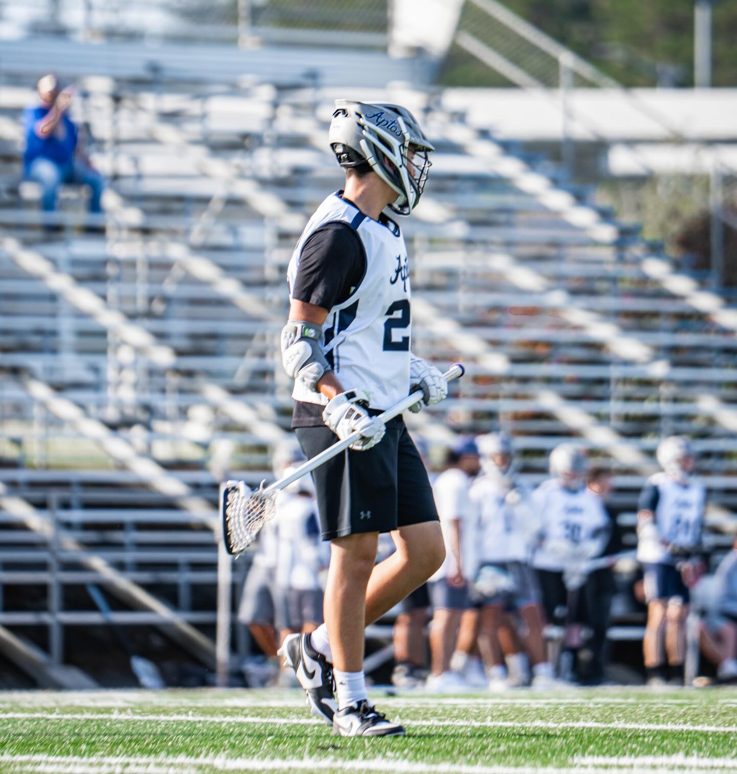 Tyson Corona-Martinez in action at the Lax Jam