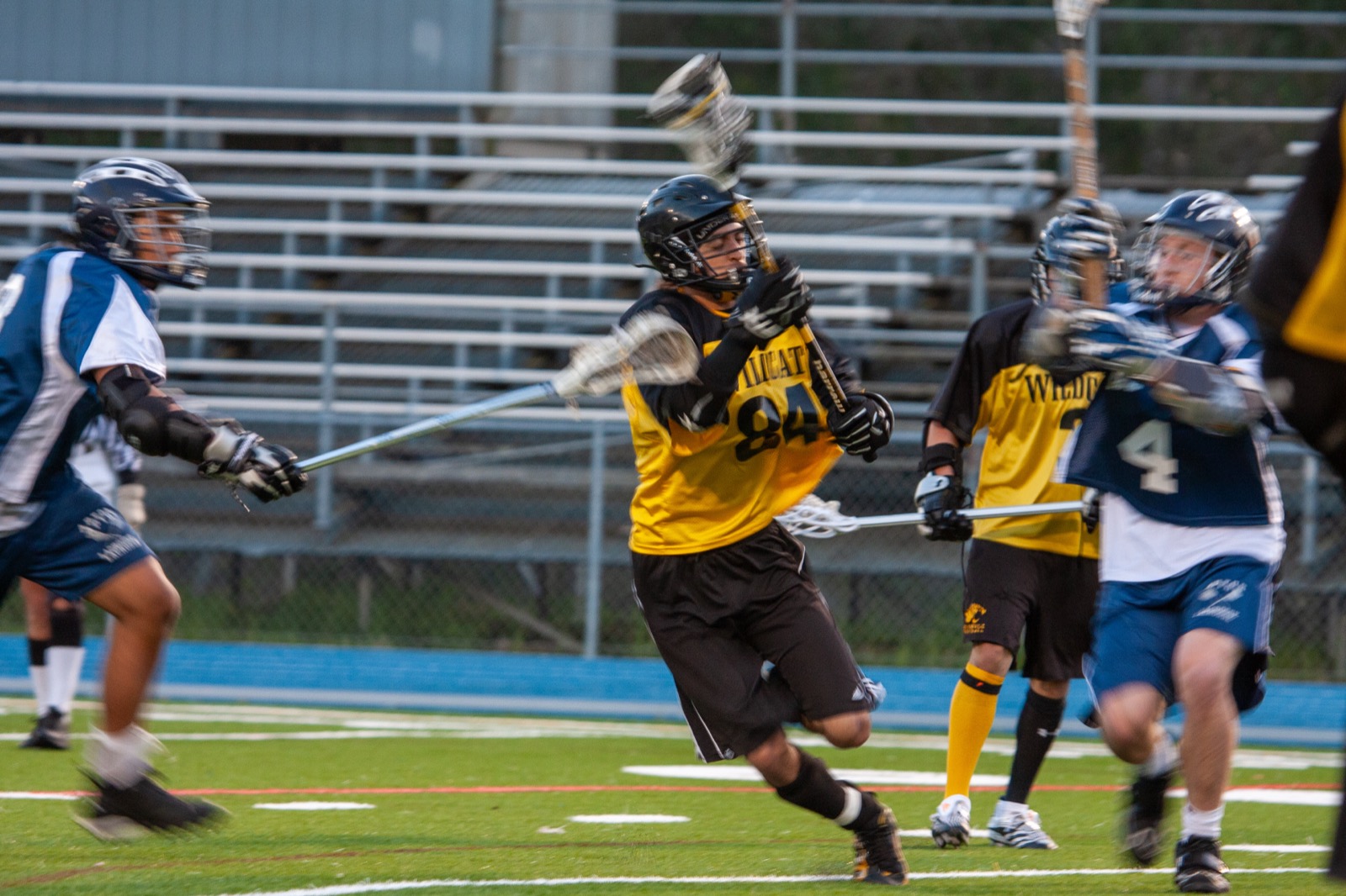 Aptos defender checks a Watsonville attackman