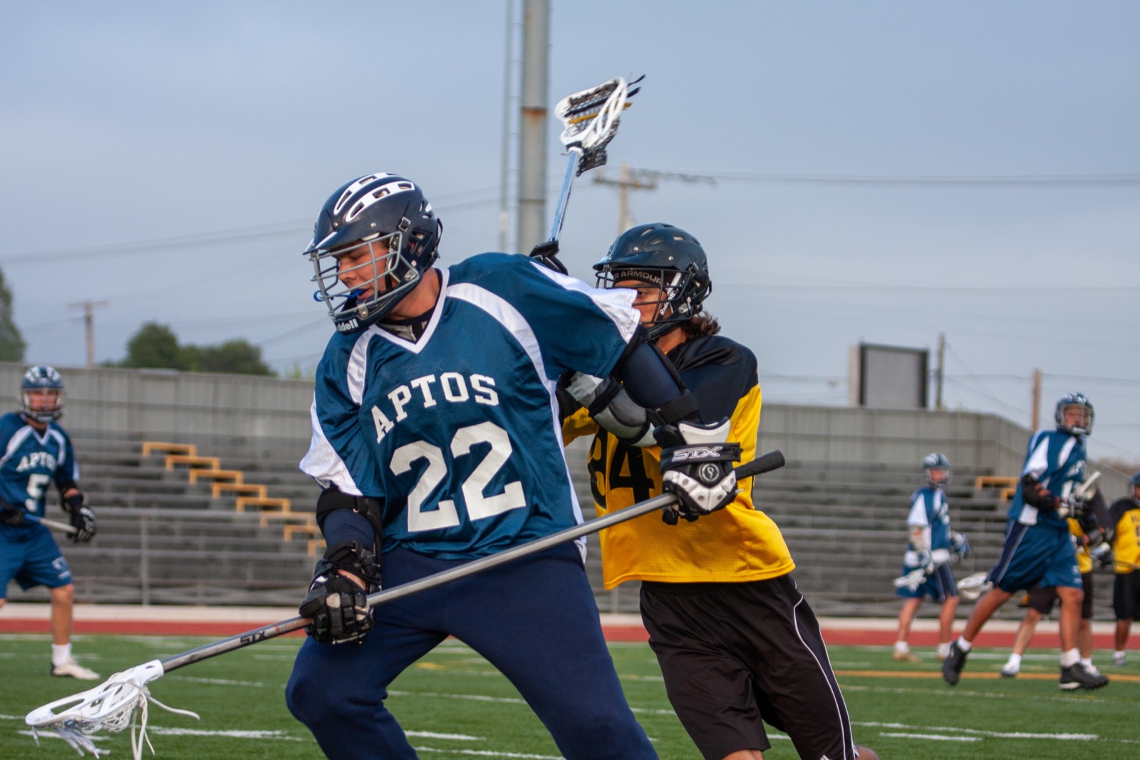 Close-up game action at Watsonville