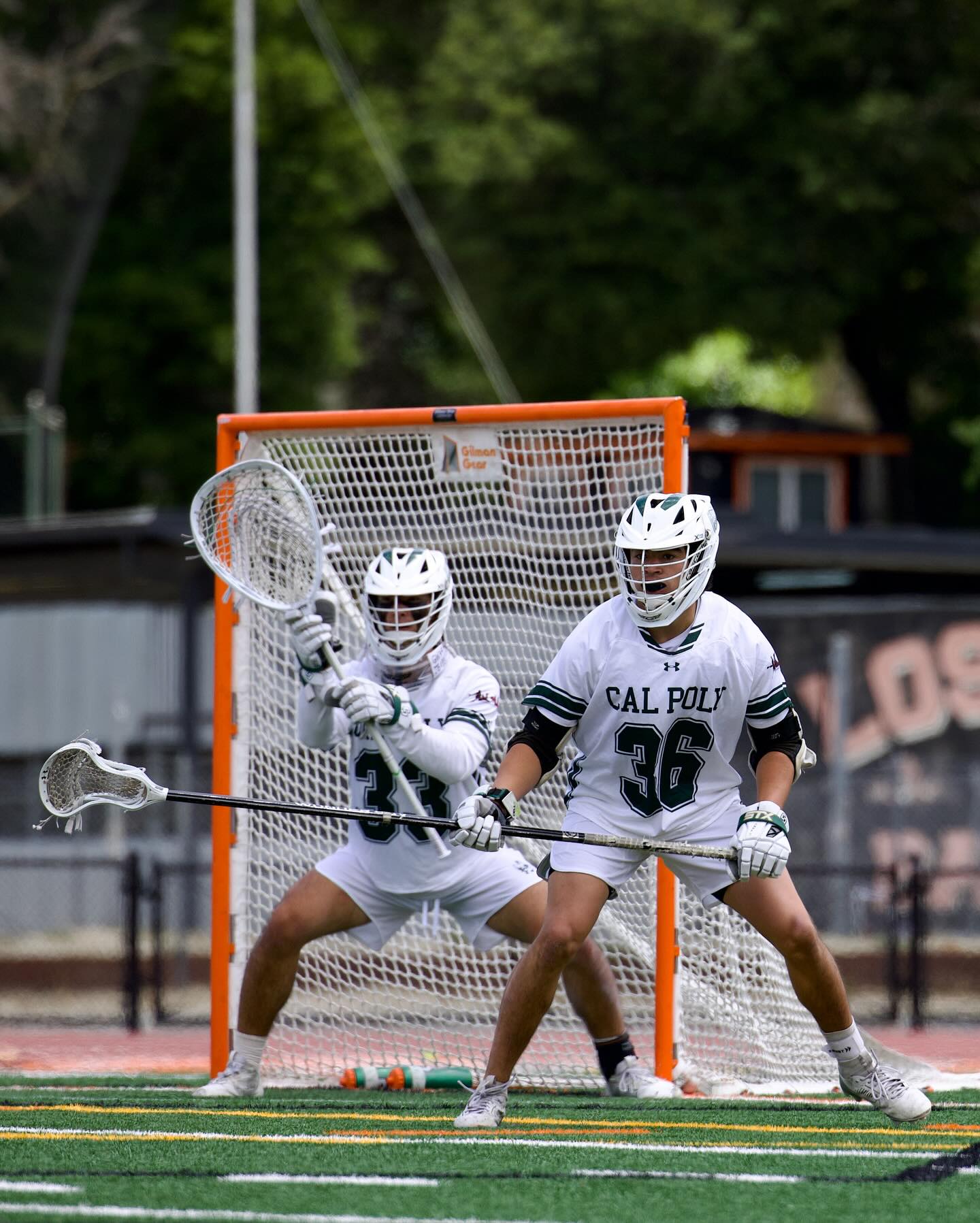 Jordi Martinez (#36) playing close defense for Cal Poly SLO