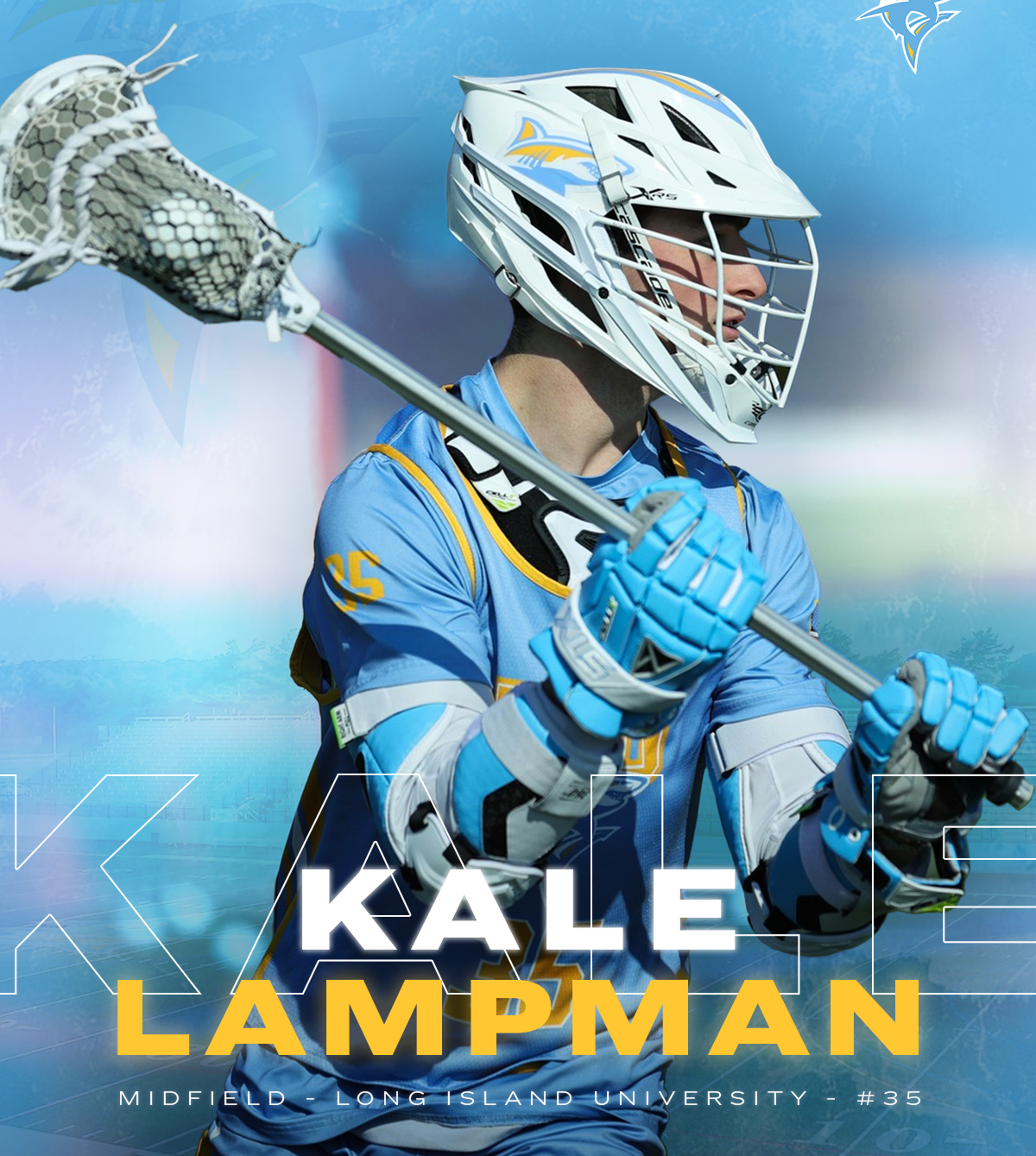 Kale Lampman in Long Island University Sharks uniform