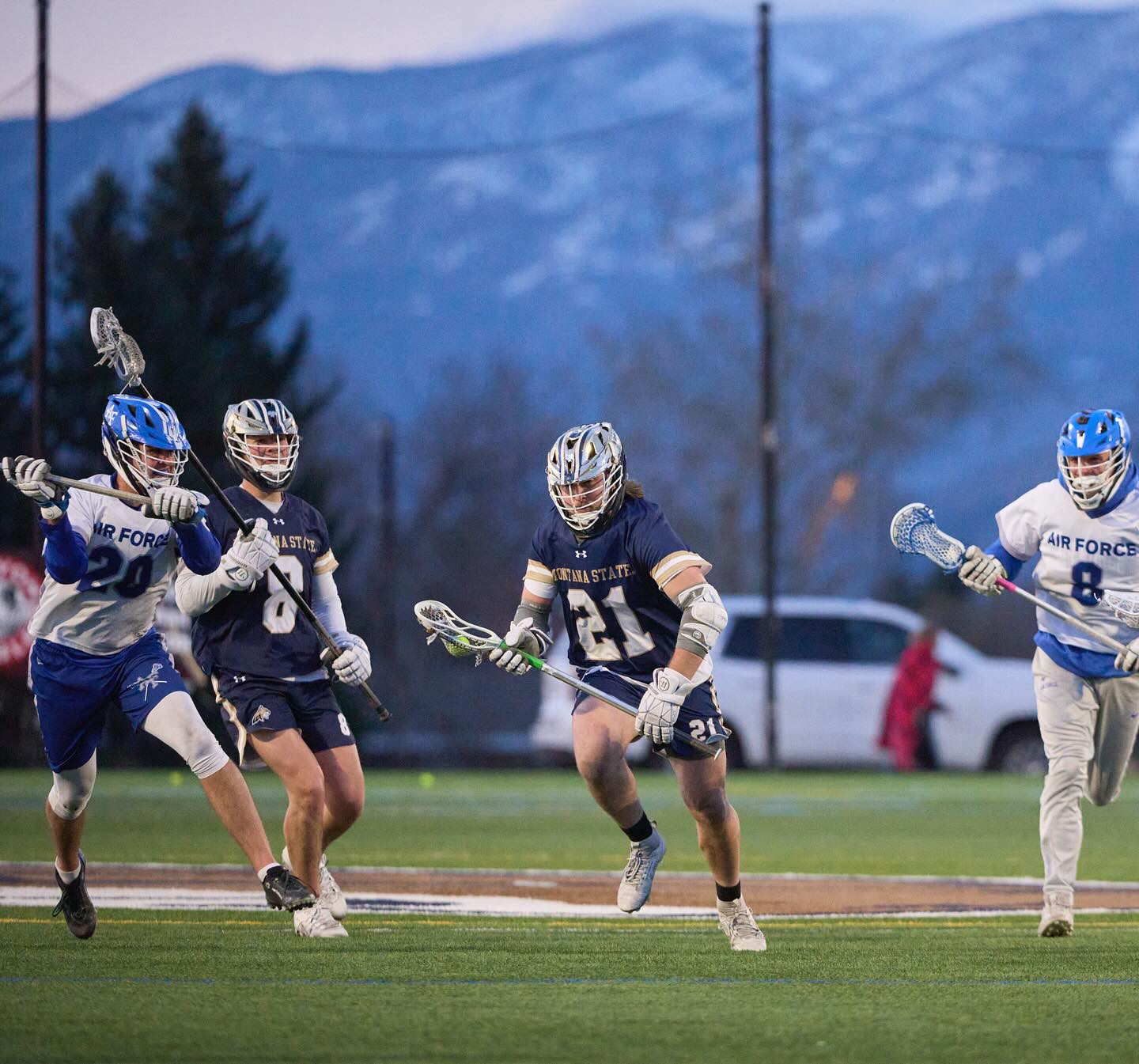 Will Patterson #0 celebrating on the field at Montana State
